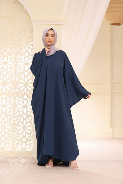 Classic Butterfly Abaya In Cadet Blue