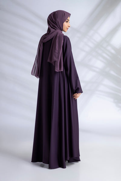 Premium Everyday Abaya + Hijab Set - Dark Purple