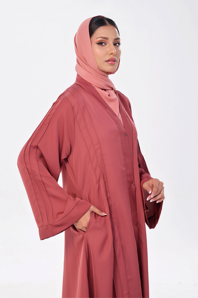 Ultimate Basic Abaya With Pockets - Rosewood