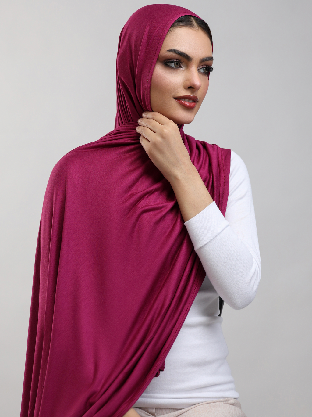 Bamboo Jersey Hijab - Fuchsia Pink
