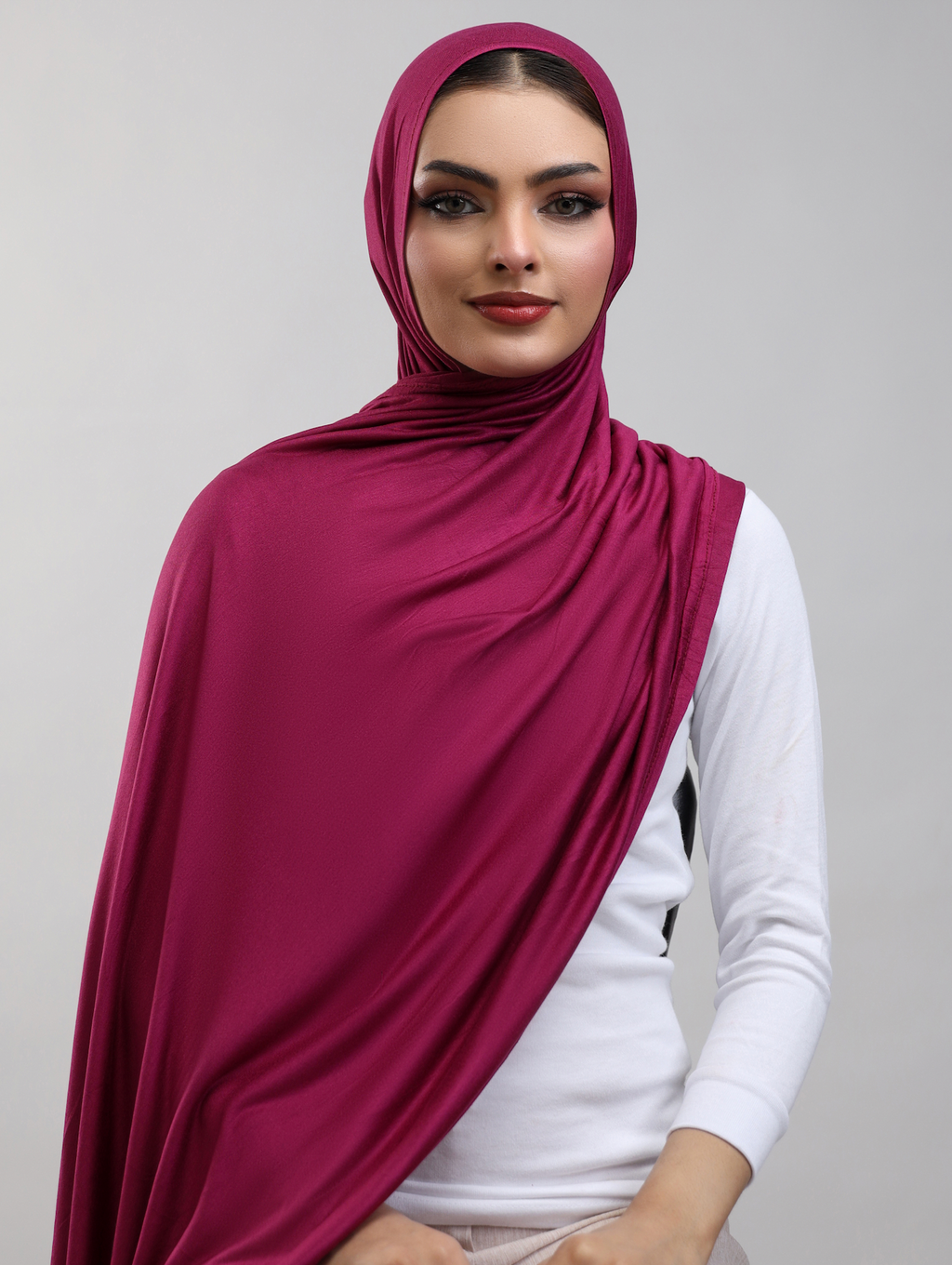 Bamboo Jersey Hijab - Fuchsia Pink