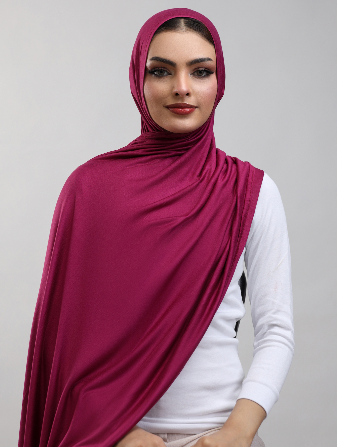 Bamboo Jersey Hijab - Fuchsia Pink