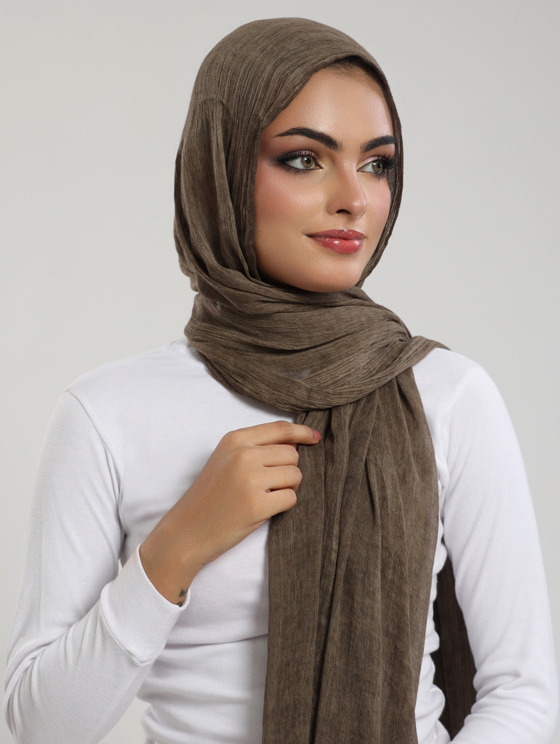 Easy Crinkle Hijab - Deep Chestnut