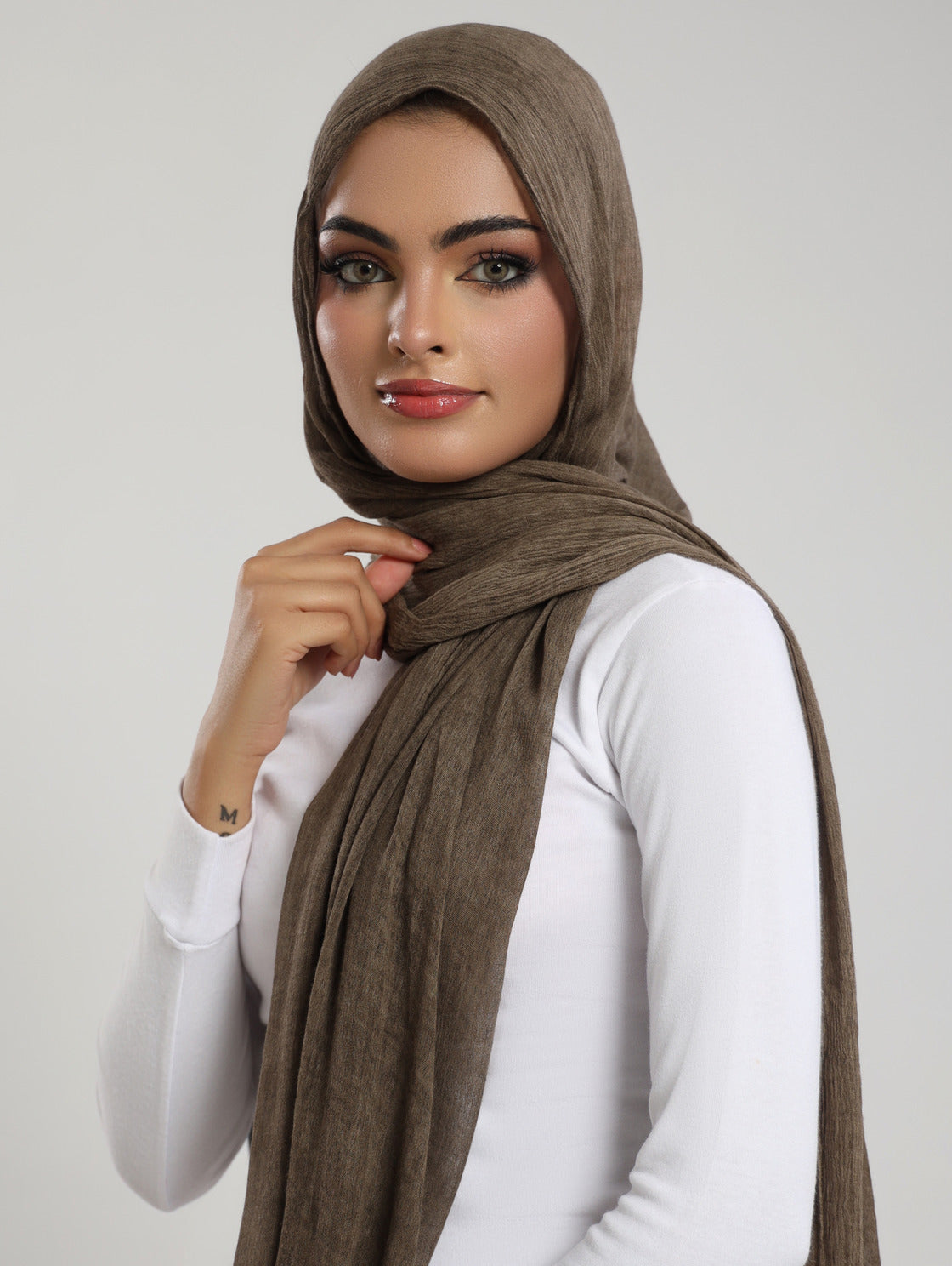 Easy Crinkle Hijab - Deep Chestnut