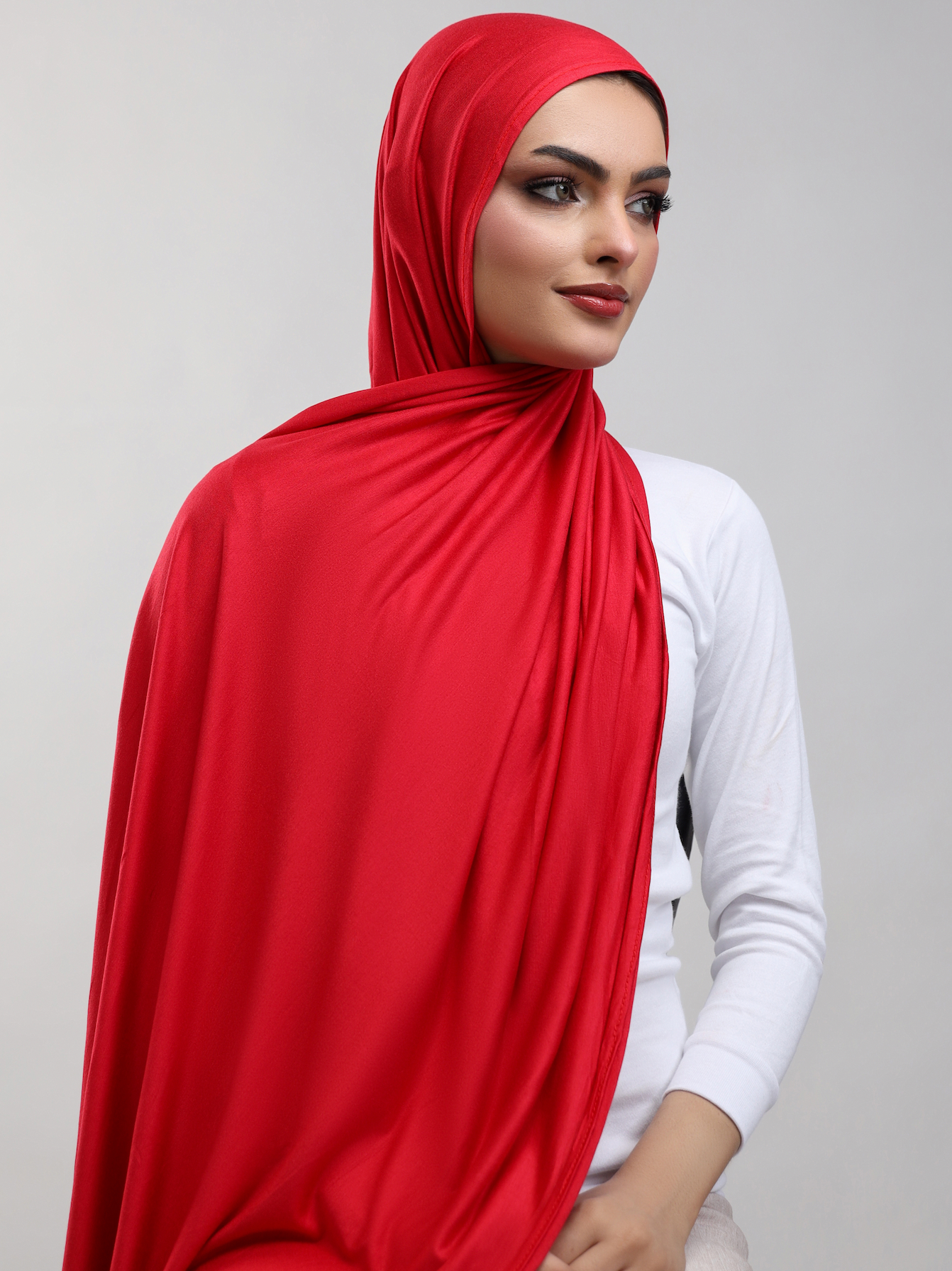 Bamboo Jersey Hijab - Cherry