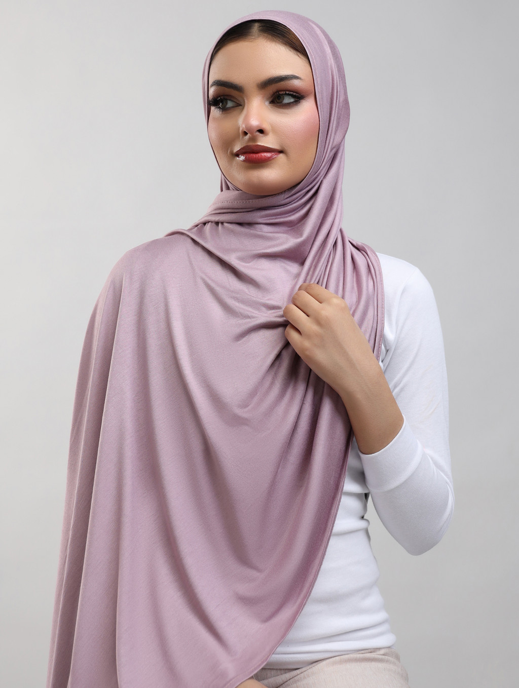 Bamboo Jersey Hijab - Dusty Lilac