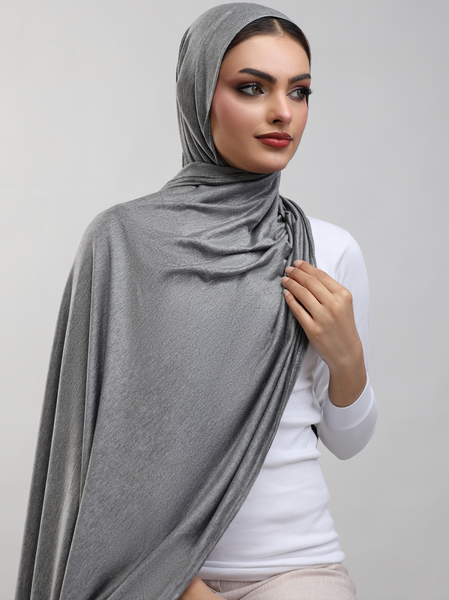 Bamboo Jersey Hijab - Cement Grey