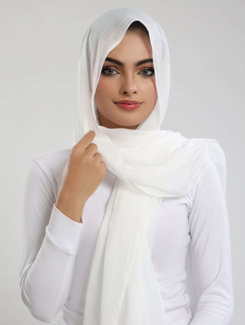 Airy Bamboo Lawn Hijab - Pearl White