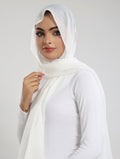 Airy Bamboo Lawn Hijab - Pearl White