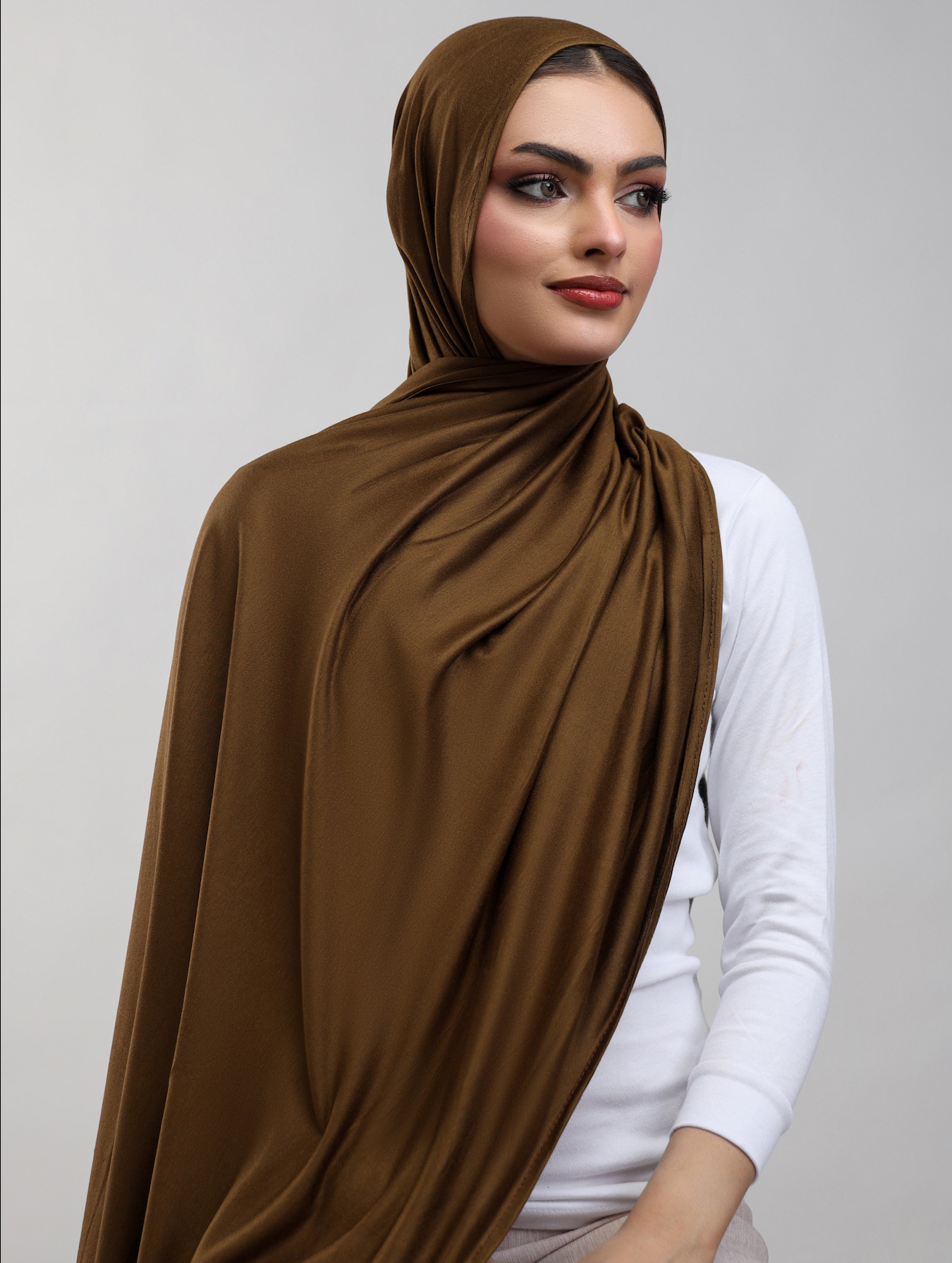 Bamboo Jersey Hijab - Mocha Brown