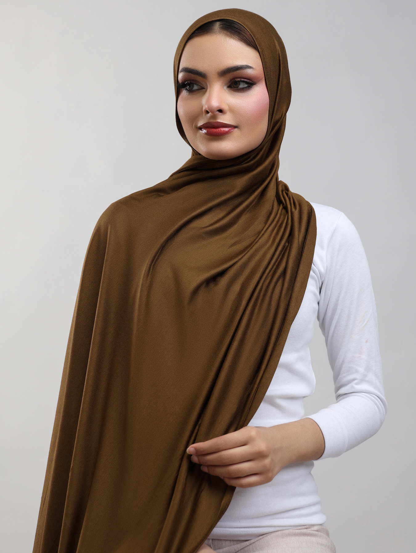 Bamboo Jersey Hijab - Mocha Brown