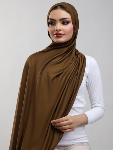Bamboo Jersey Hijab - Mocha Brown