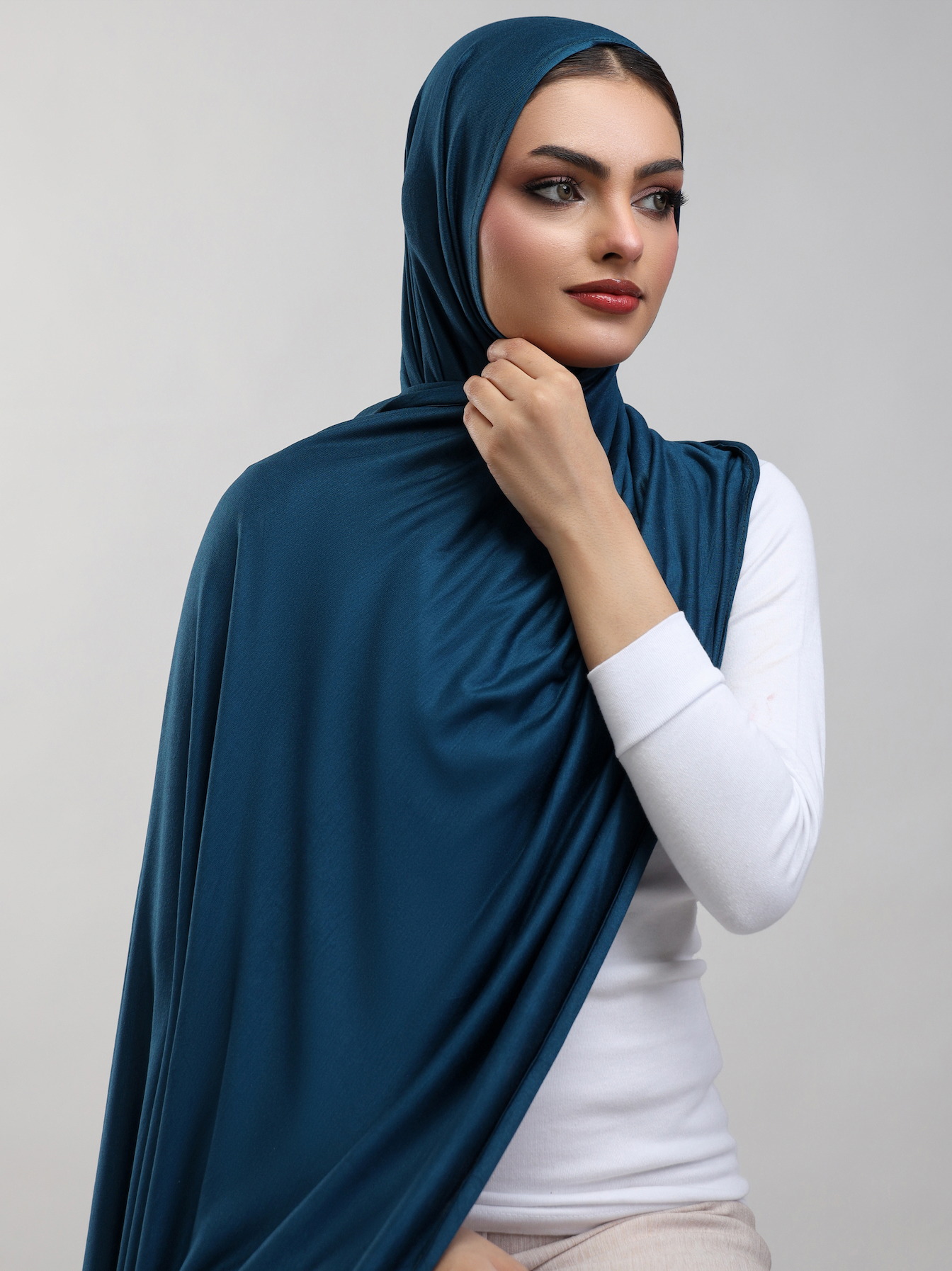 Bamboo Jersey Hijab - Deep Teal