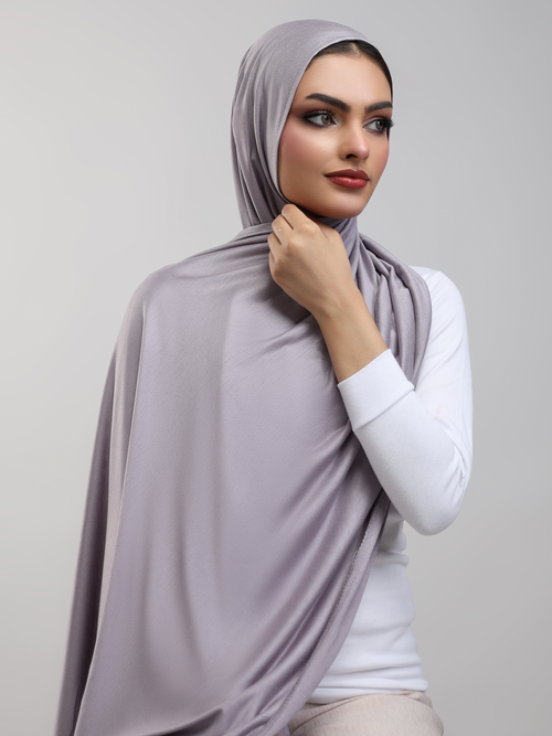 Bamboo Jersey Hijab - Dove Grey