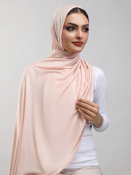 Bamboo Jersey Hijab - Peach Mist