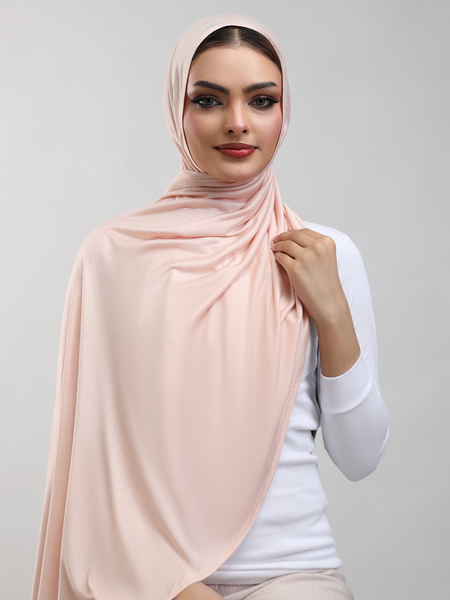 Bamboo Jersey Hijab - Peach Mist