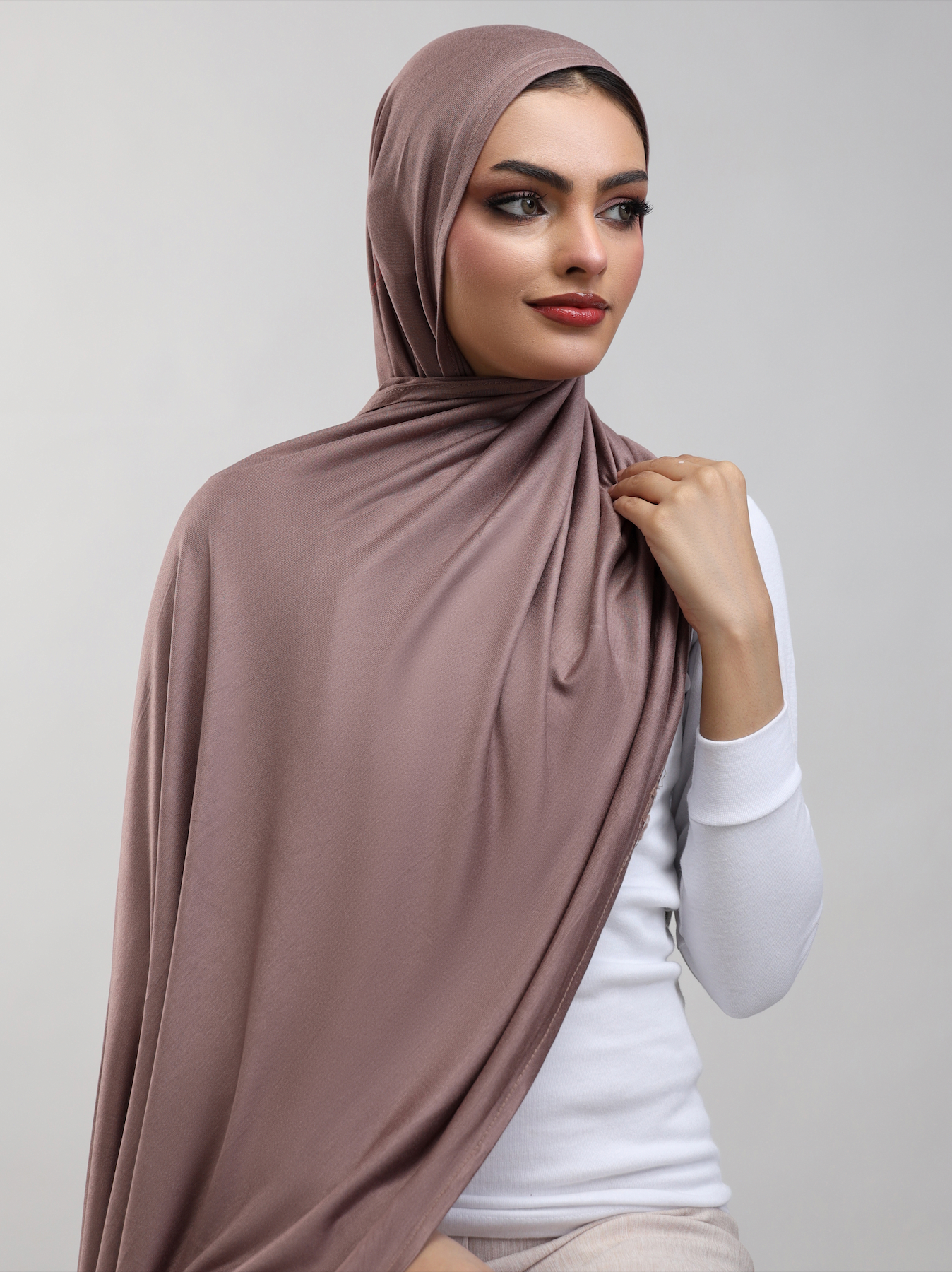 Bamboo Jersey Hijab - Taupe Brown
