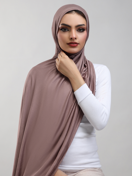 Bamboo Jersey Hijab - Taupe Brown