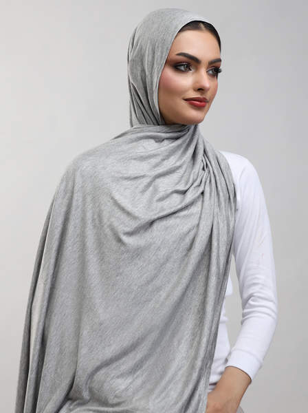 Bamboo Jersey Hijab - Sports Grey