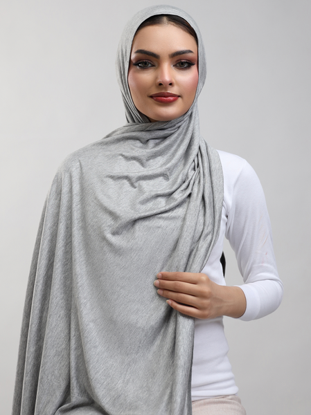 Bamboo Jersey Hijab - Sports Grey