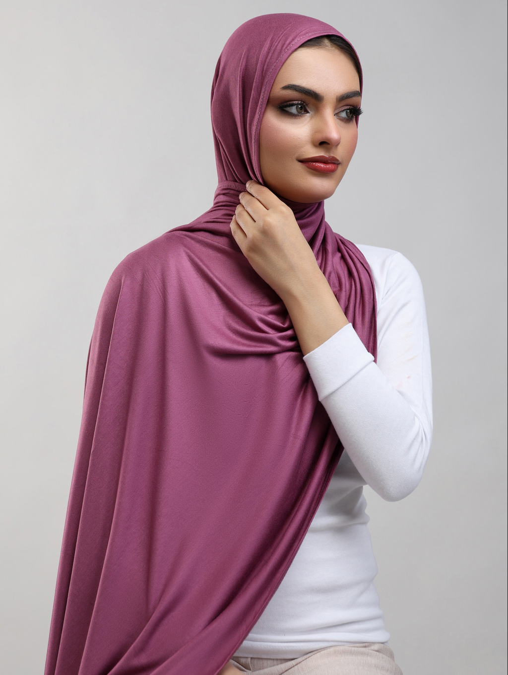 Bamboo Jersey Hijab - Rich Berry