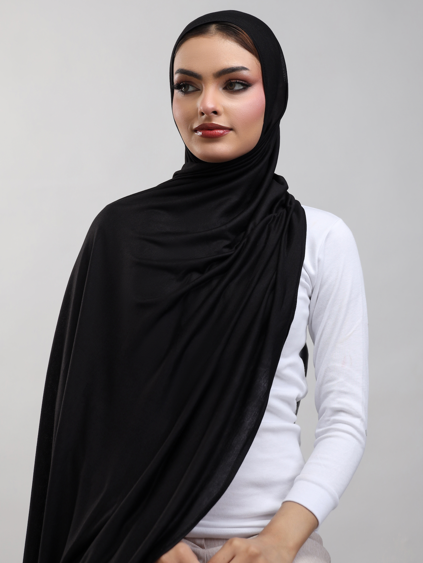 Bamboo Jersey Hijab - Black