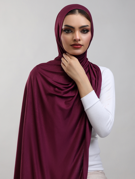 Bamboo Jersey Hijab - Plum