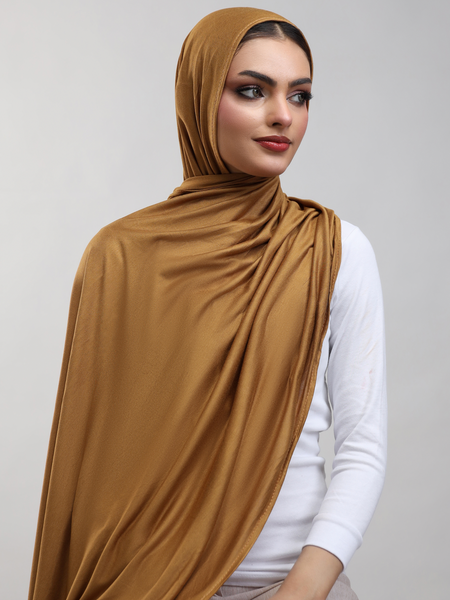 Bamboo Jersey Hijab - Caramel