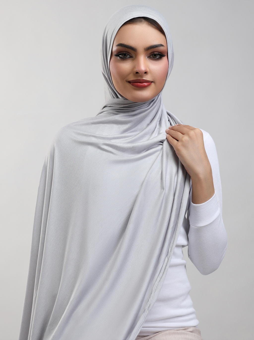 Bamboo Jersey Hijab - Silver Grey