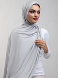 Bamboo Jersey Hijab - Silver Grey