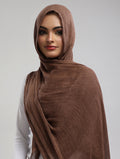 Easy Crinkle Hijab - Cocoa Brown