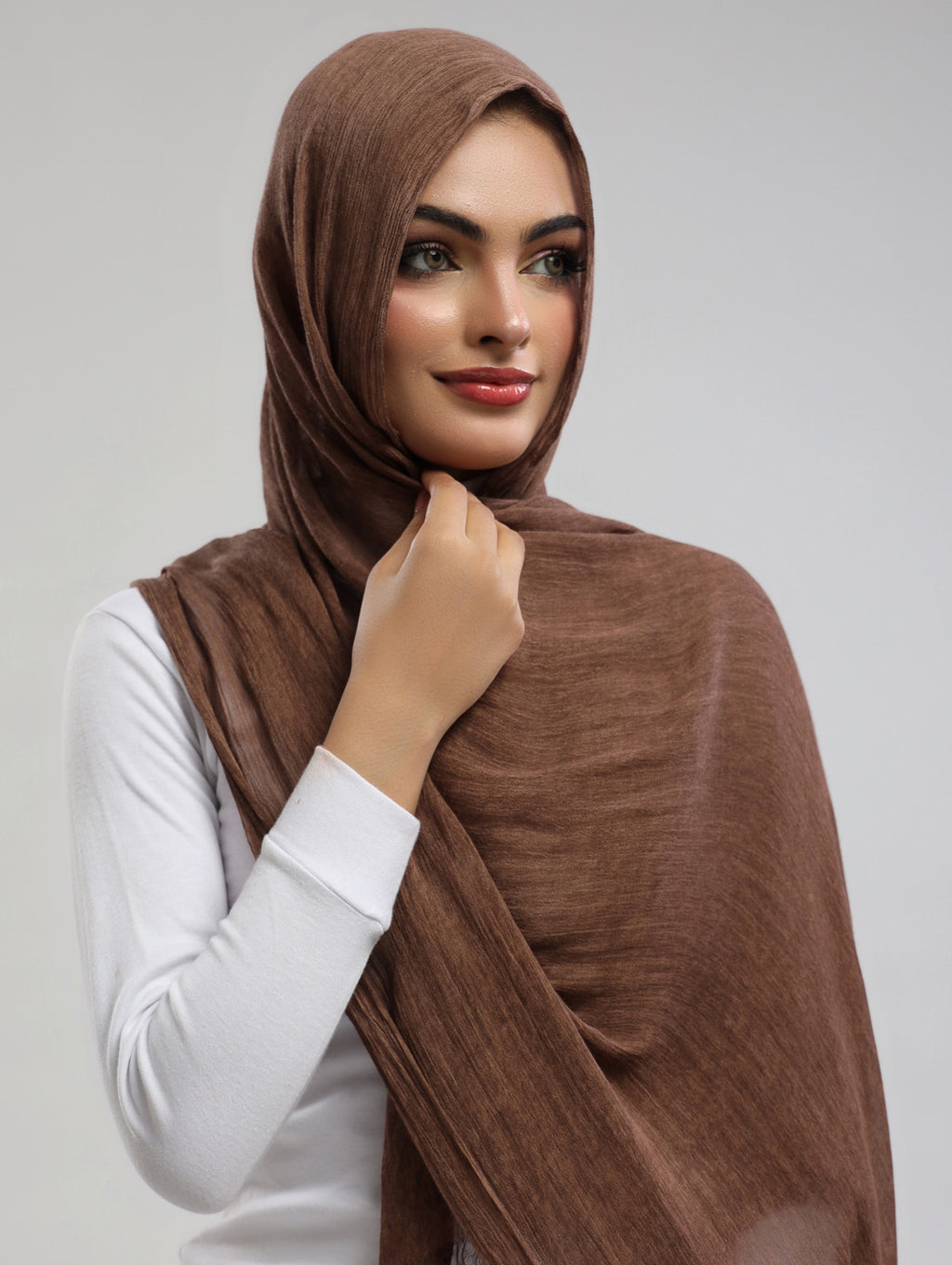 Easy Crinkle Hijab - Cocoa Brown