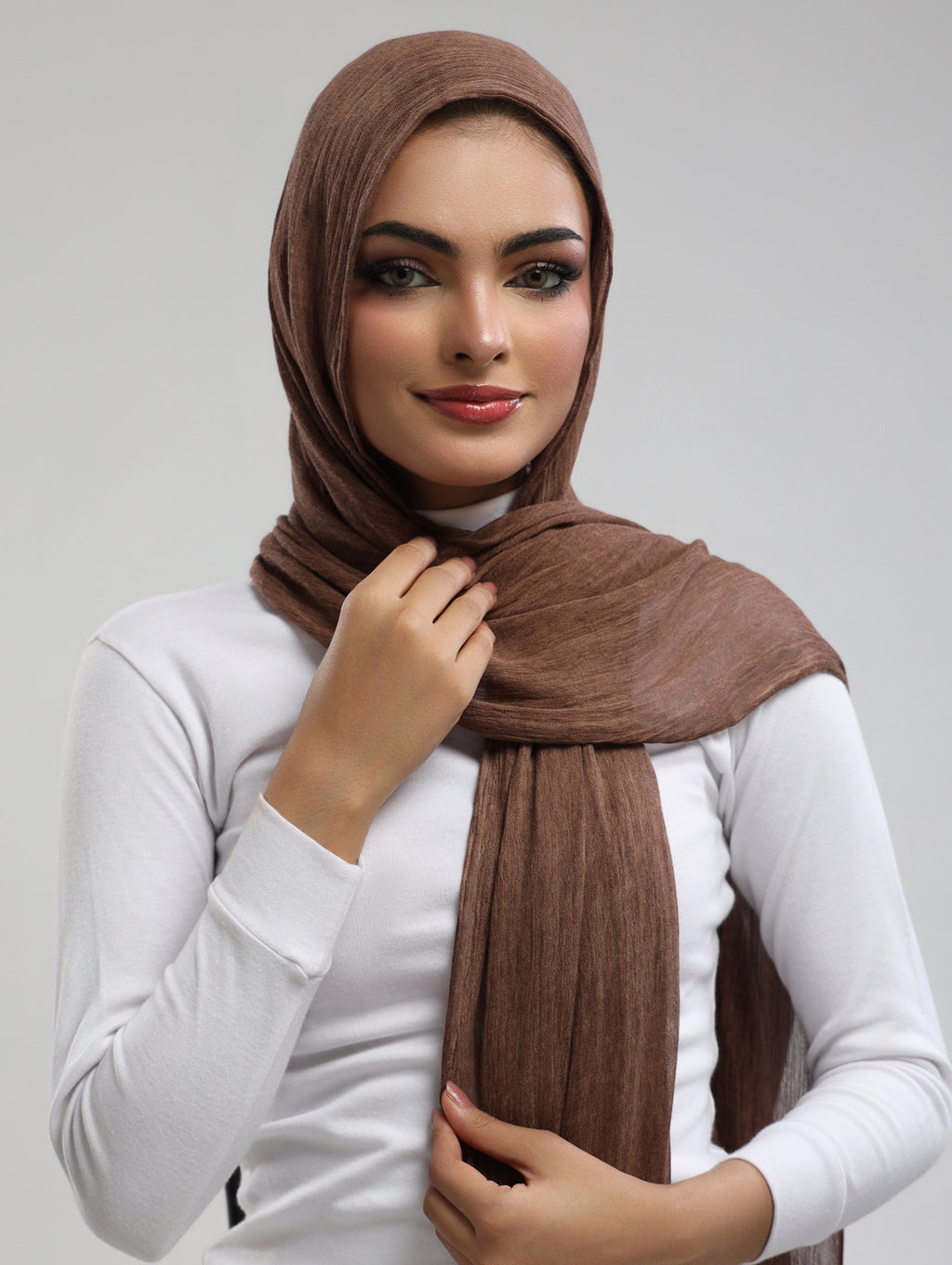 Easy Crinkle Hijab - Cocoa Brown