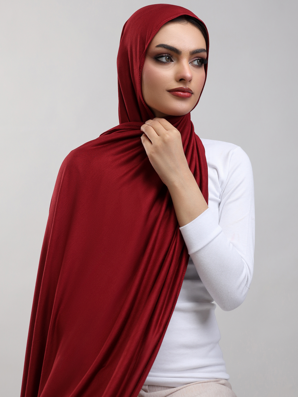 Bamboo Jersey Hijab - Maroon