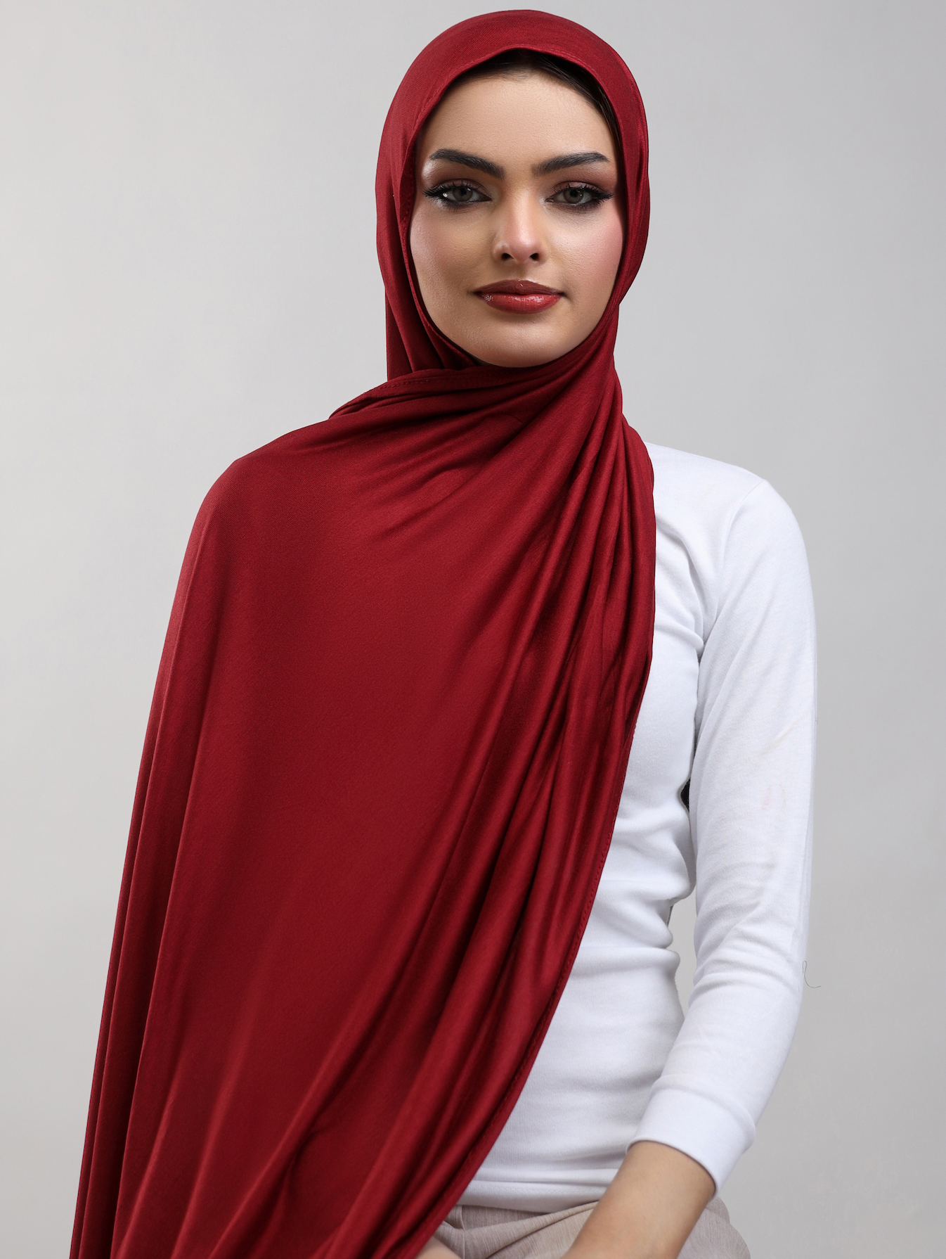 Bamboo Jersey Hijab - Maroon