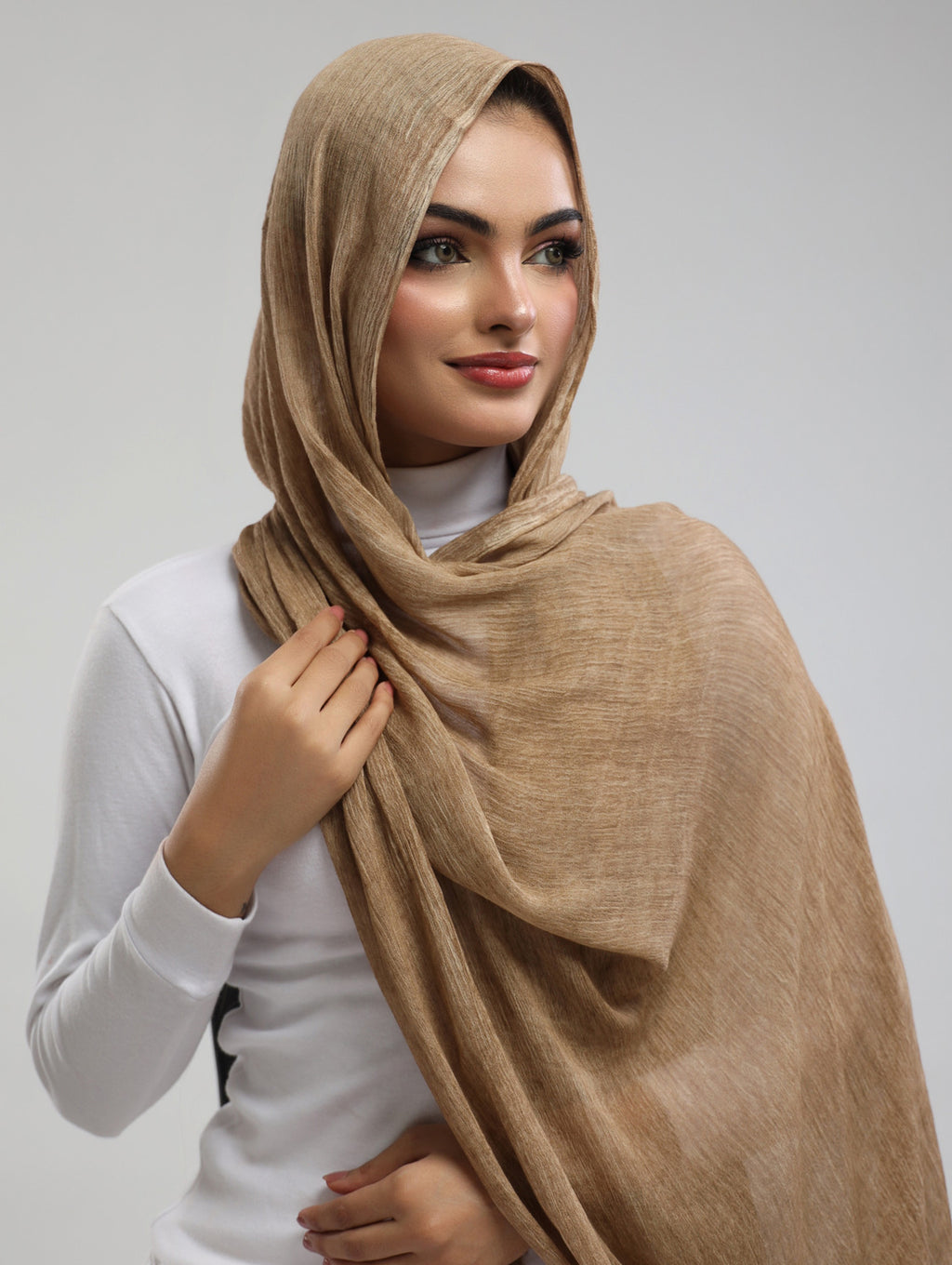Easy Crinkle Hijab - Warm Brown