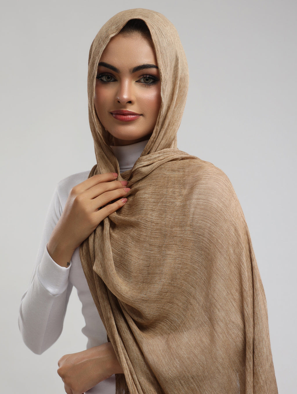 Easy Crinkle Hijab - Warm Brown