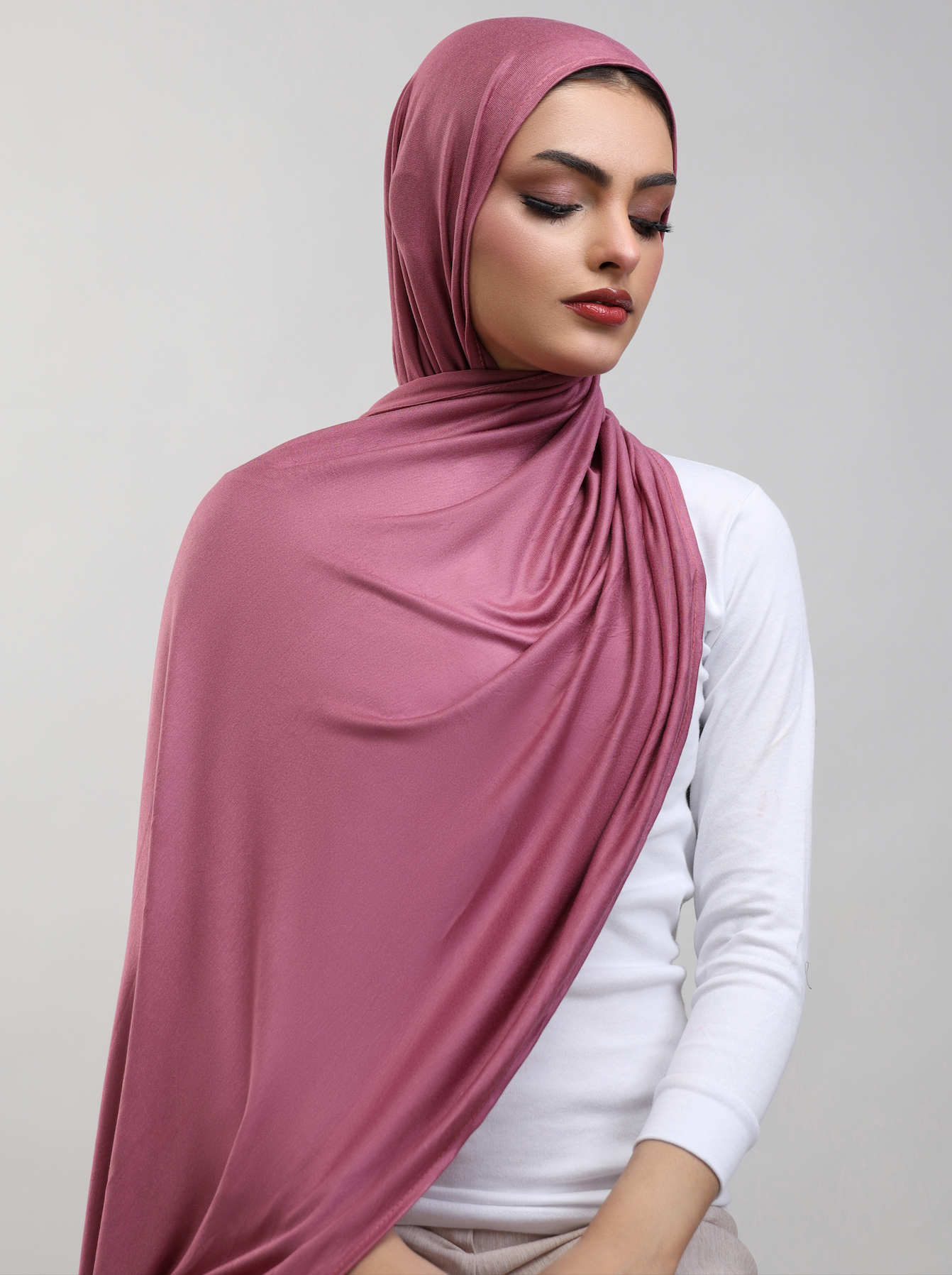 Bamboo Jersey Hijab - Petal Pink