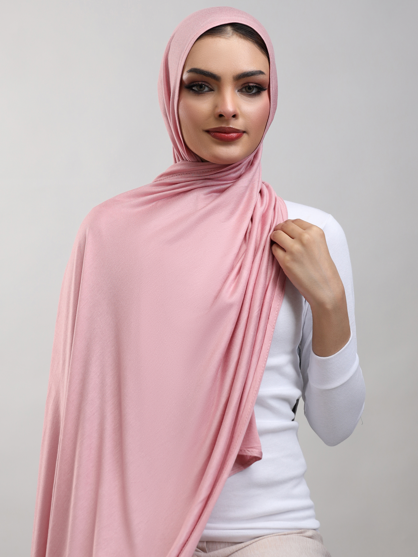 Bamboo Jersey Hijab - Soft Pink