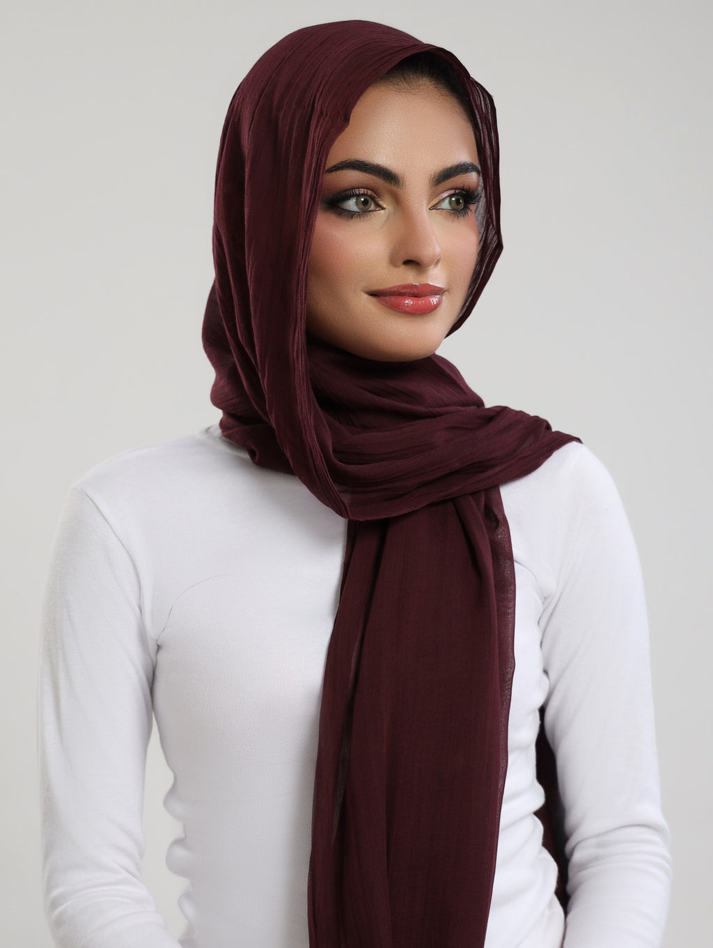 Airy Bamboo Lawn Hijab - Deep Cranberry