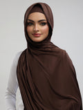 Bamboo Jersey Hijab & Cap Set - Chocolate Brown