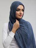 Easy Crinkle Hijab - Charcoal Blue