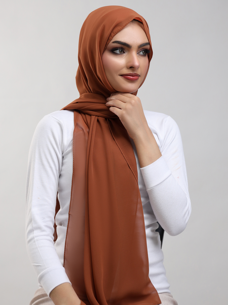 Pre-Sewn Attached Magnet Hijab - Caramel