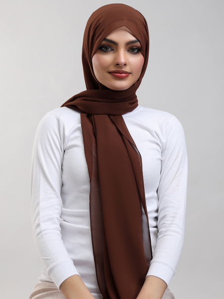 Pre-Sewn Attached Magnet Hijab - Nutella