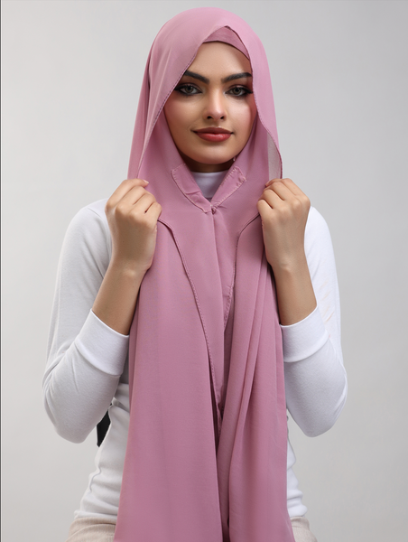 Pre-Sewn Attached Magnet Hijab - Blossom