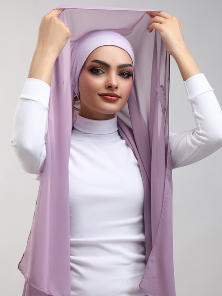 Pre-Sewn Attached Magnet Hijab - Amethyst