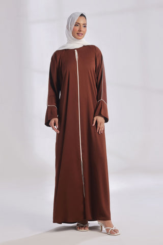 Everyday Staple Slit-sleeved Abaya - Cocoa Brown