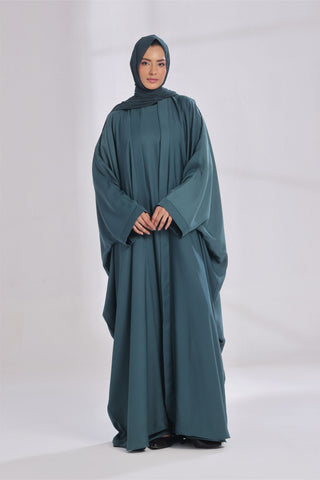 Luxe Layer Farasha Cut Abaya - Teal