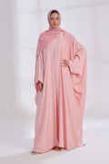 Luxe Layer Farasha Cut Abaya - Soft Peach
