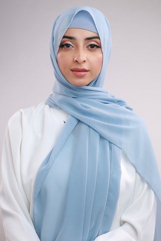 Matching Hijab & Cap Set - Baby Blue
